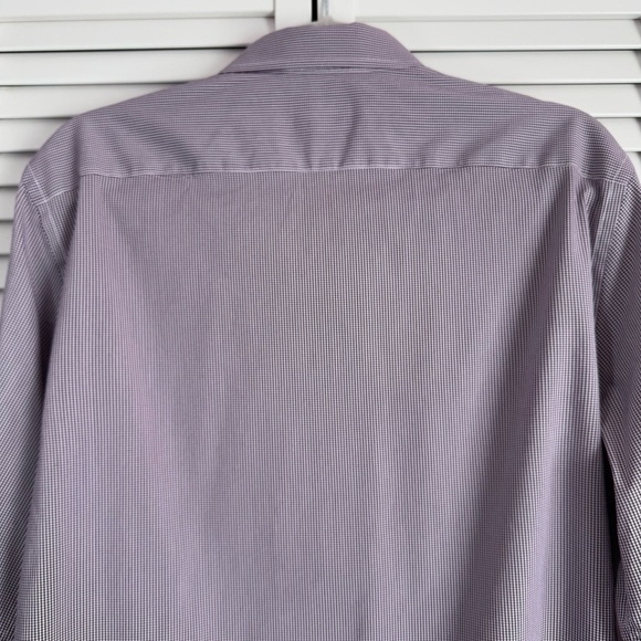 UNTUCKit Men's Purple Plaid Eldridge Dress Shirt Long Sleeve Size Large - Picture 4 of 7
